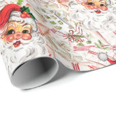 Vintage-Weihnachtsmann-Geschenkpapier Geschenkpapier (Rolleneckpunkt)