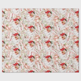 Vintage-Weihnachtsmann-Geschenkpapier Geschenkpapier