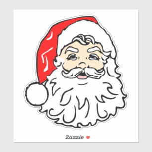Vintage-Weihnachtsmann-Gesicht Aufkleber