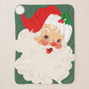 Vintage-Weihnachtsmann-Gesicht-Decke/Wurfdecke Sherpadecke