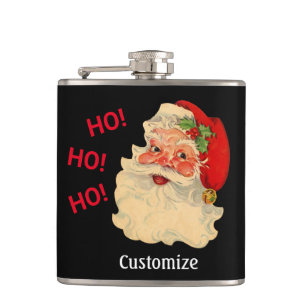 Vintage-Weihnachtsmann-Gesicht-Flasche mit Vinyl-U Flachmann