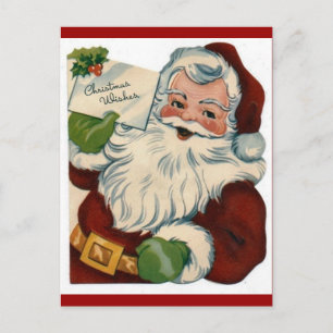 Vintage-Weihnachtsmann-Gesicht Geschenke Feiertagspostkarte