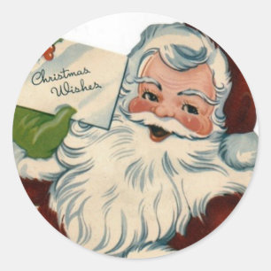 Vintage-Weihnachtsmann-Gesicht Geschenke Runder Aufkleber