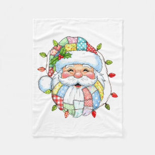 Vintage-Weihnachtsmann-Gesicht Lustiger Weihnachts Fleecedecke