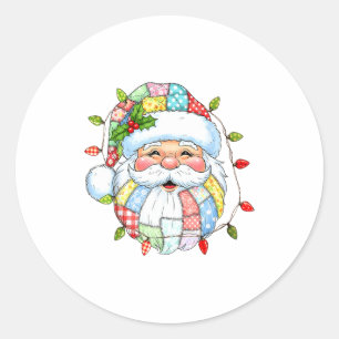 Vintage-Weihnachtsmann-Gesicht Lustiger Weihnachts Runder Aufkleber