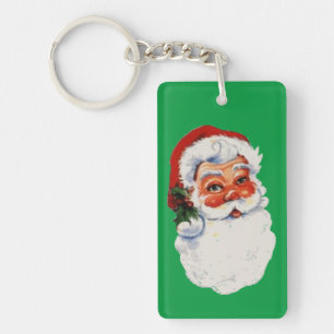 Vintage-Weihnachtsmann-Gesicht Schlüsselanhänger