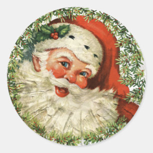 Vintage-Weihnachtsmann-Grunge Runder Aufkleber