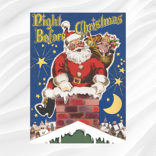 Vintage Weihnachtsmann, Heiliger Abend Poster