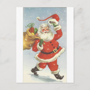 Vintage-Weihnachtsmann-Hutspitze Feiertagspostkarte