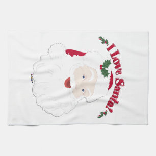 Vintage Weihnachtsmann Ich liebe Weihnachtsmann! Handtuch