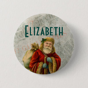 Vintage Weihnachtsmann im Stil des Vaters Christma Button