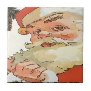 Vintage-Weihnachtsmann-Kacheln Fliese