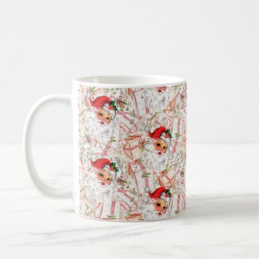 Vintage-Weihnachtsmann-Kaffeetasse Kaffeetasse (Links)
