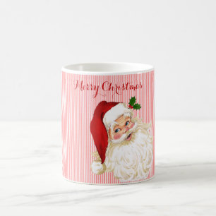 Vintage-Weihnachtsmann-Kaffeetasse mit rotem Strei Kaffeetasse
