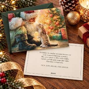 Vintage-Weihnachtsmann-Kätzchen-Weihnachten  Feiertagskarte