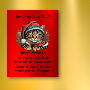 Vintage-Weihnachtsmann-Katze-Weihnachtspostkarte Postkarte