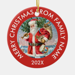 Vintage Weihnachtsmann Keramik Ornament