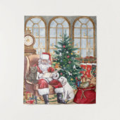 Vintage Weihnachtsmann Kuscheltier-Weihnachts-Tier Wandteppich (Vorderseite)