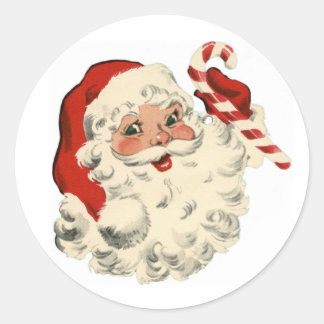 Vintage-Weihnachtsmann-Lutscher-Urlaubsaufkleber Runder Aufkleber