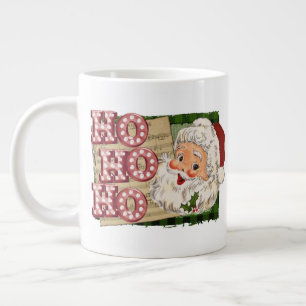 Vintage-Weihnachtsmann-Marquise-Lichter Ho Ho Ho Jumbo-Tasse