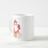 Vintage Weihnachtsmann mit Amateurfunk Kaffeetasse (Vorderseite Links)