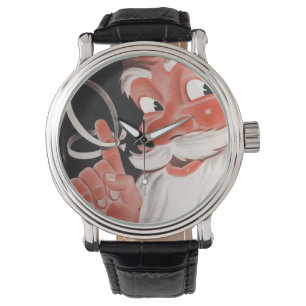 Vintage Weihnachtsmann mit Erinnerungsschnur am Fi Armbanduhr