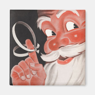 Vintage Weihnachtsmann mit Erinnerungsschnur am Fi Magnet