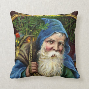 Vintage Weihnachtsmann mit Spielzeug 3 Kissen