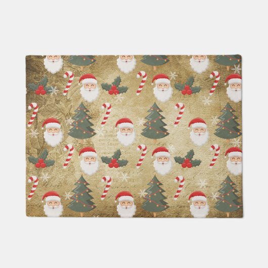 Vintage-Weihnachtsmann-Muster Fußmatte (Vorderseite)