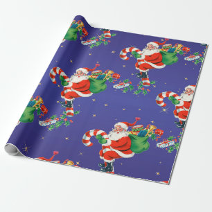 Vintage Weihnachtsmann Muster Retro Weihnachten Geschenkpapier