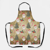 Vintage Weihnachtsmann Muster Schürze (Vorderseite)