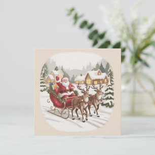 Vintage-Weihnachtsmann-Neunziger-Retro-Weihnachtsm Feiertagskarte