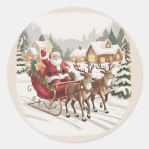 Vintage Weihnachtsmann Neunziger Retro Weihnachtsm Runder Aufkleber
