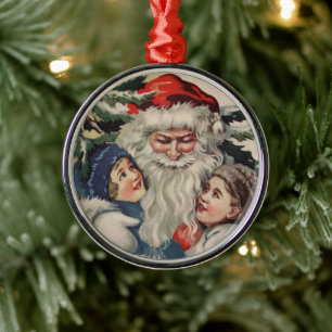 Vintage-Weihnachtsmann-Ornament aus der Kunst Ornament Aus Metall