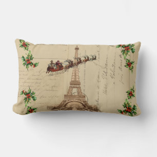 Vintage-Weihnachtsmann-Paris-Weihnachts-Kissen Lendenkissen