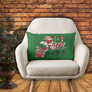 Vintage-Weihnachtsmann-Pfefferminz-Zug Lendenkissen