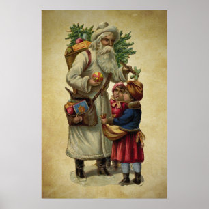vintage Weihnachtsmann Poster