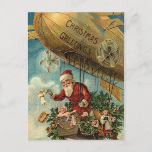 Vintage-Weihnachtsmann-Postkarte Feiertagspostkarte