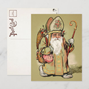 Vintage-Weihnachtsmann-Postkarte Postkarte