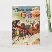 Vintage Weihnachtsmann-Rensleigh-Grußkarte Feiertagskarte (Rückseite)