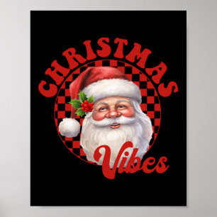 Vintage Weihnachtsmann Retro Frohe Weihnachten Xma Poster