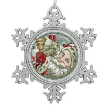 Vintage-Weihnachtsmann-Schneeflocken-Ornament mit 