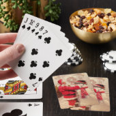 Vintage-Weihnachtsmann-Schneemann-Christmas-Game-N Spielkarten (In Situ)
