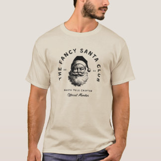 Vintage-Weihnachtsmann-Schwarz-Weiß-Illustration T-Shirt