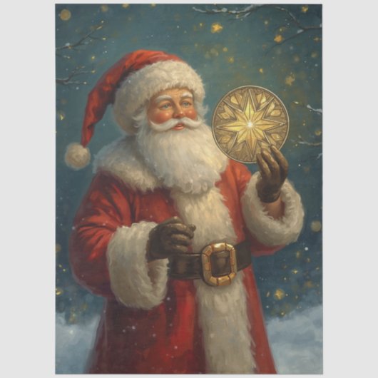 Vintage Weihnachtsmann Seidenpapier (Vorderseite)