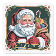Vintage-Weihnachtsmann-Siegel-Aufkleber