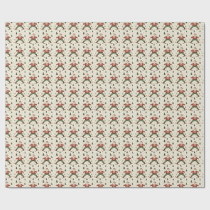 Vintage-Weihnachtsmann-Ski-Wrap-Papier Geschenkpapier