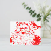 Vintage Weihnachtsmann-Skizze Feiertagspostkarte (Stehend Vorderseite)