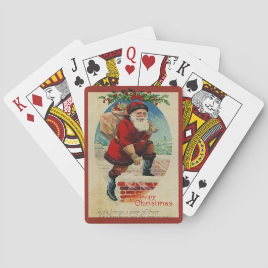 Vintage Weihnachtsmann Spielkarten (Rückseite)