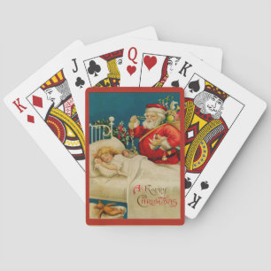 Vintage Weihnachtsmann Spielkarten